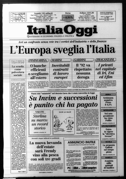 Italia oggi : quotidiano di economia finanza e politica